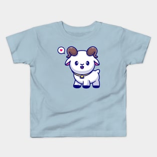 Cute Goat Cartoon Kids T-Shirt